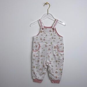 Baby Cottons Winter Print Overalls Romper Size 9M Pima Cotton